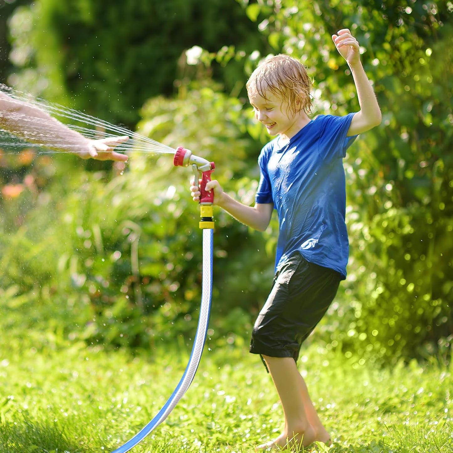 Short Leader Blue Garden Hose 3/4 in. x 5 ft.-Kink Free, Leakproof, Male/Female, 400PSI Burst -Heavy Duty Durable Flexible Lightweight Water Pipe for Gardening, Lawn Care & Equipment Connection