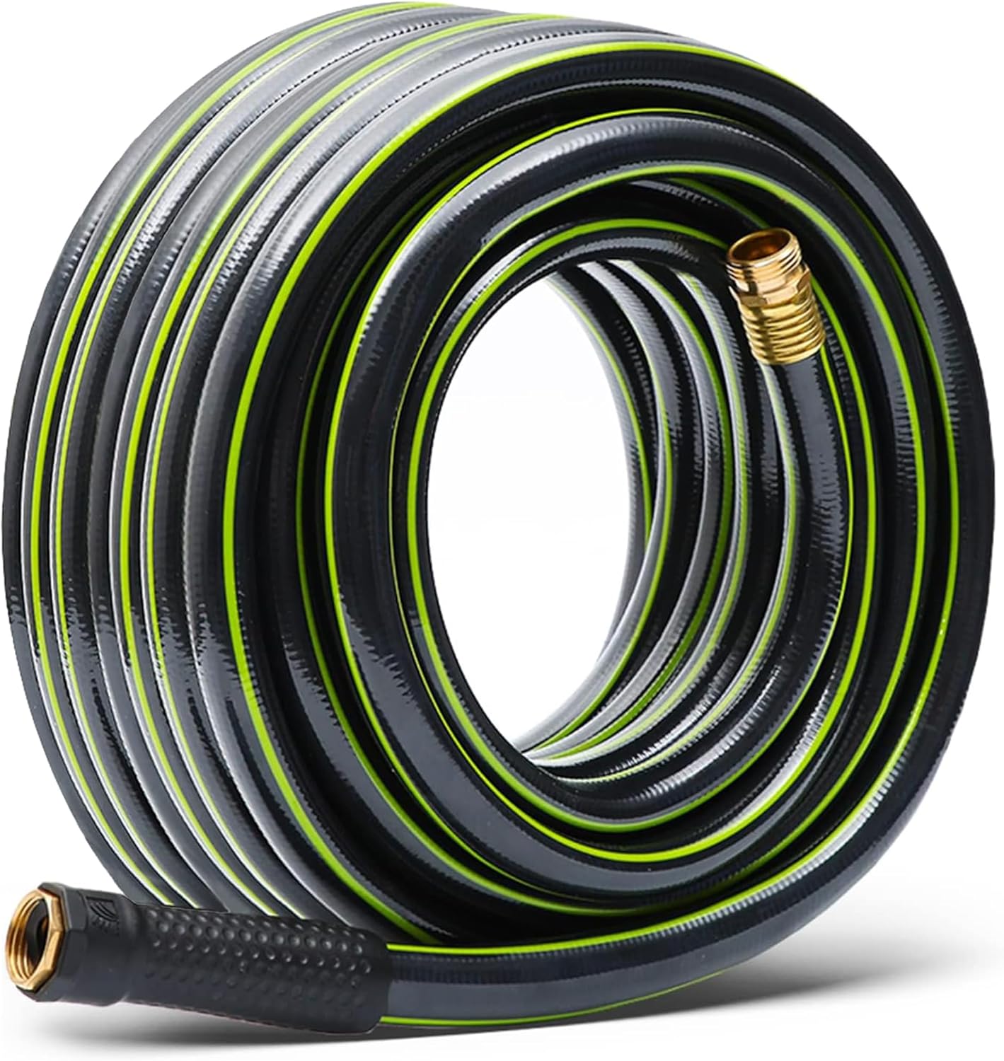 Worth Leader Garden Hose 3/4 in. x 50 ft. -No Kink, Flexible, Leakproof, Male/Female -Heavy Duty Durable 5 Layers PVC Rubber Lightweight Water Pipe for Gardening, Agriculture & Lawn Care -500PSI Burst