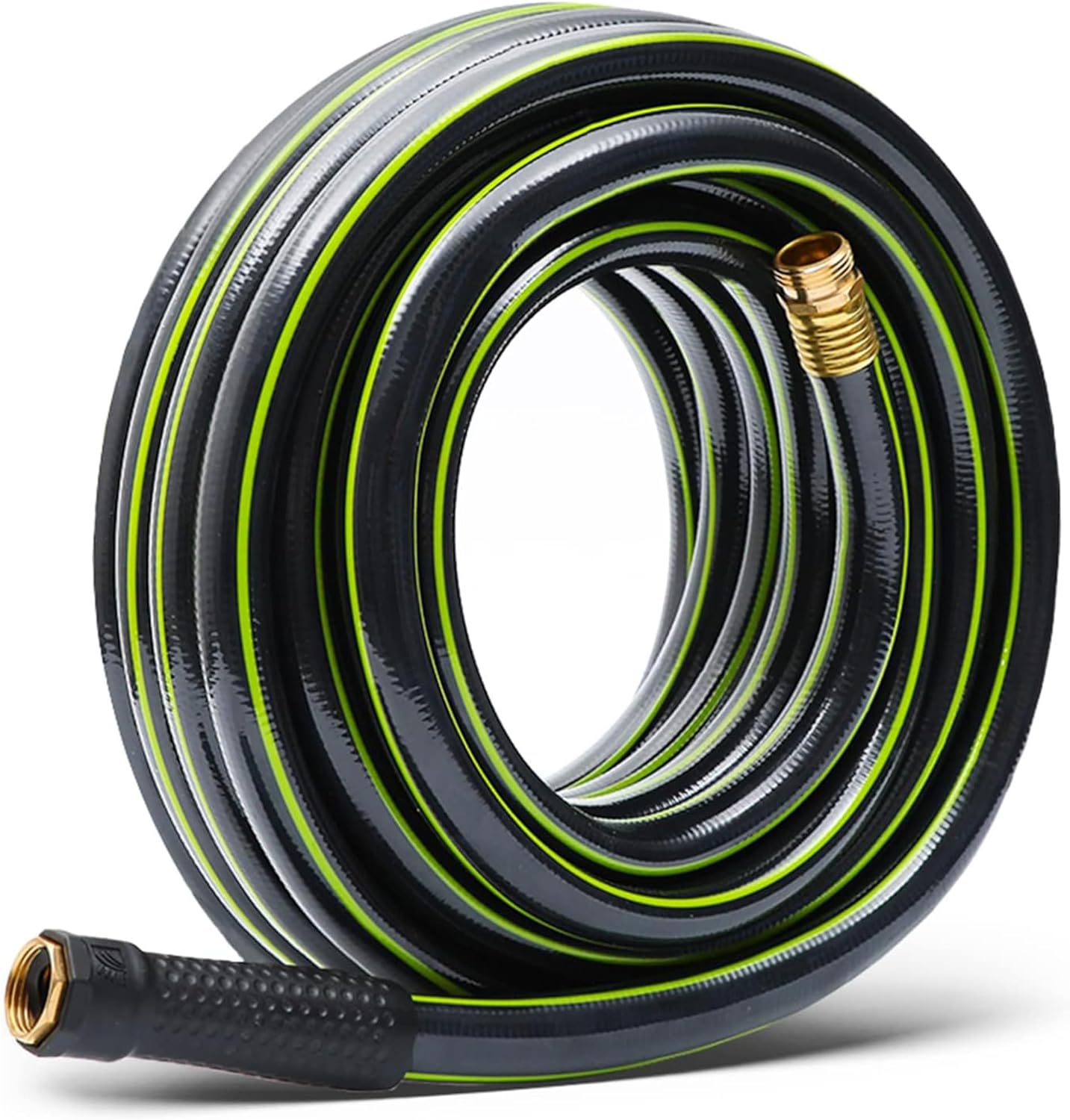 Worth Leader Garden Hose 3/4 in. x 25 ft. -No Kink, Flexible, Leakproof, Male/Female -Heavy Duty Durable 5 Layers PVC Rubber Lightweight Water Pipe for Gardening, Agriculture & Lawn Care -500PSI Burst