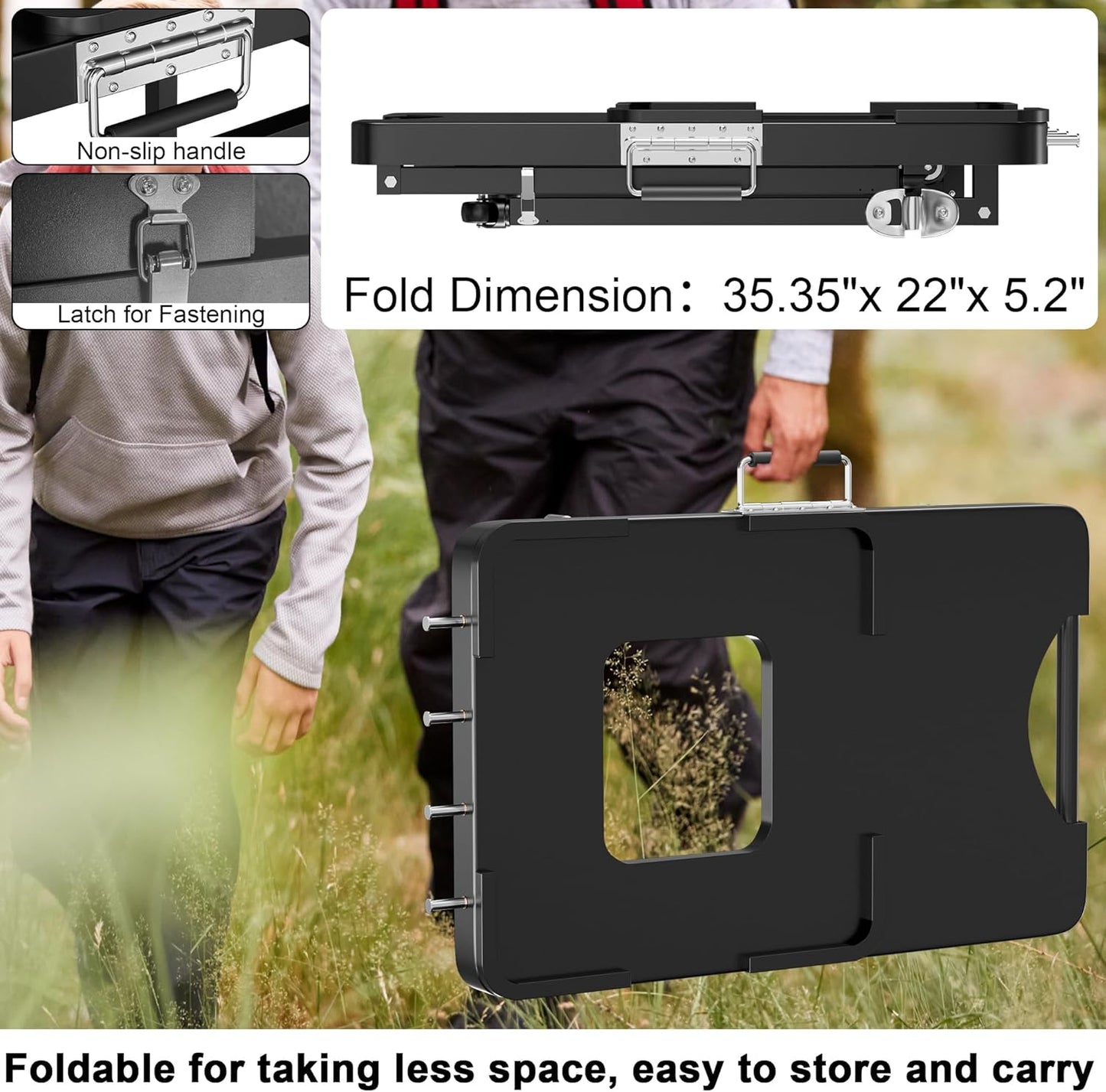 LS'BABQ Grill Stand for Ninja Woodfire Outdoor Grill and Smoker Pizza Oven Accessories,Foldable Grill Cart Table for Ninja XSKUNSTAND OG700 OG800 OG900 OO101 Series with Wheels,Black, GTFN117