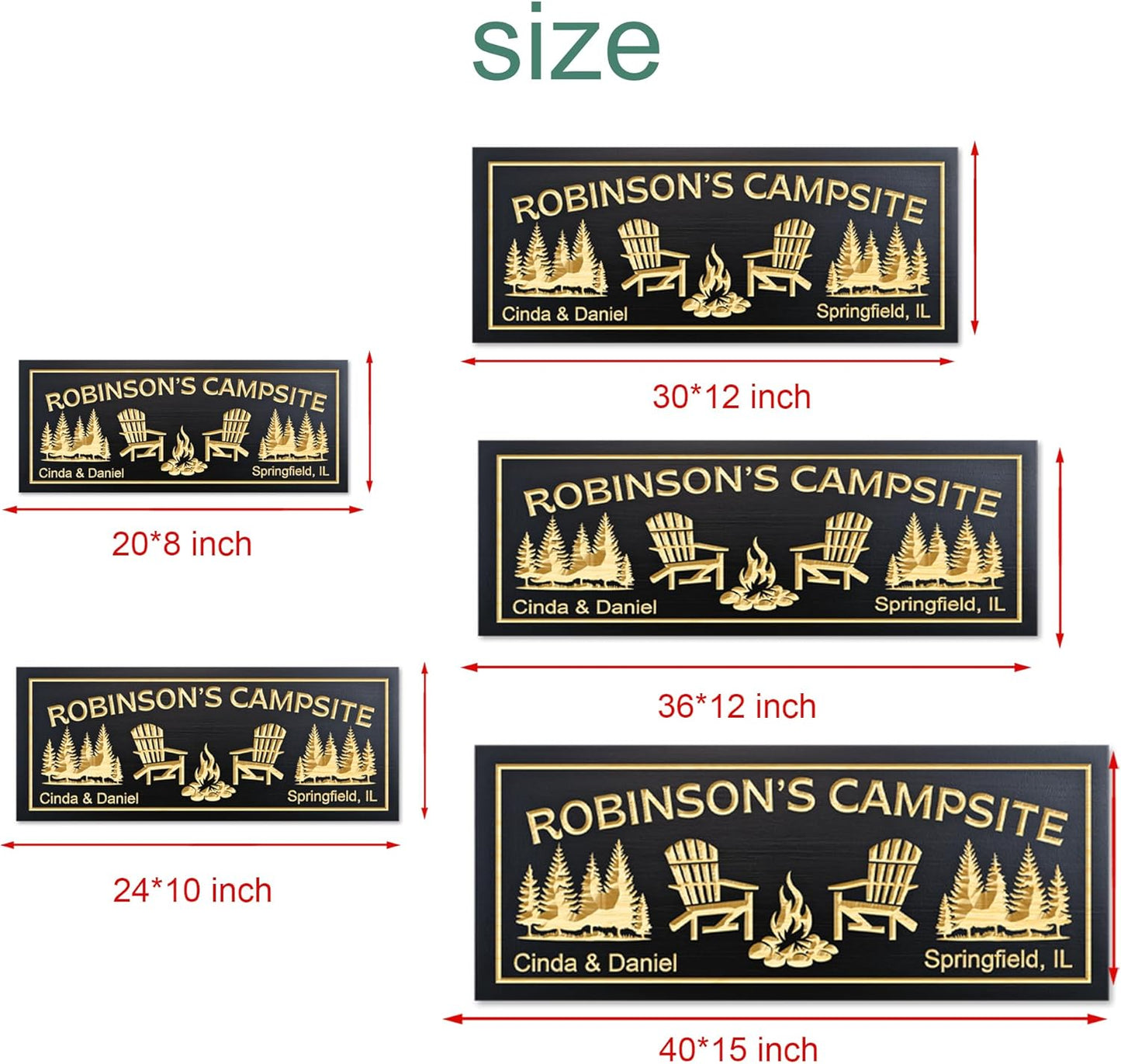 Personalized Wooden Rustic Sign for Campsite - Personalized Family Camping Sign, Outdoor Name Decor, Custom Cabin or RV Family Plaque