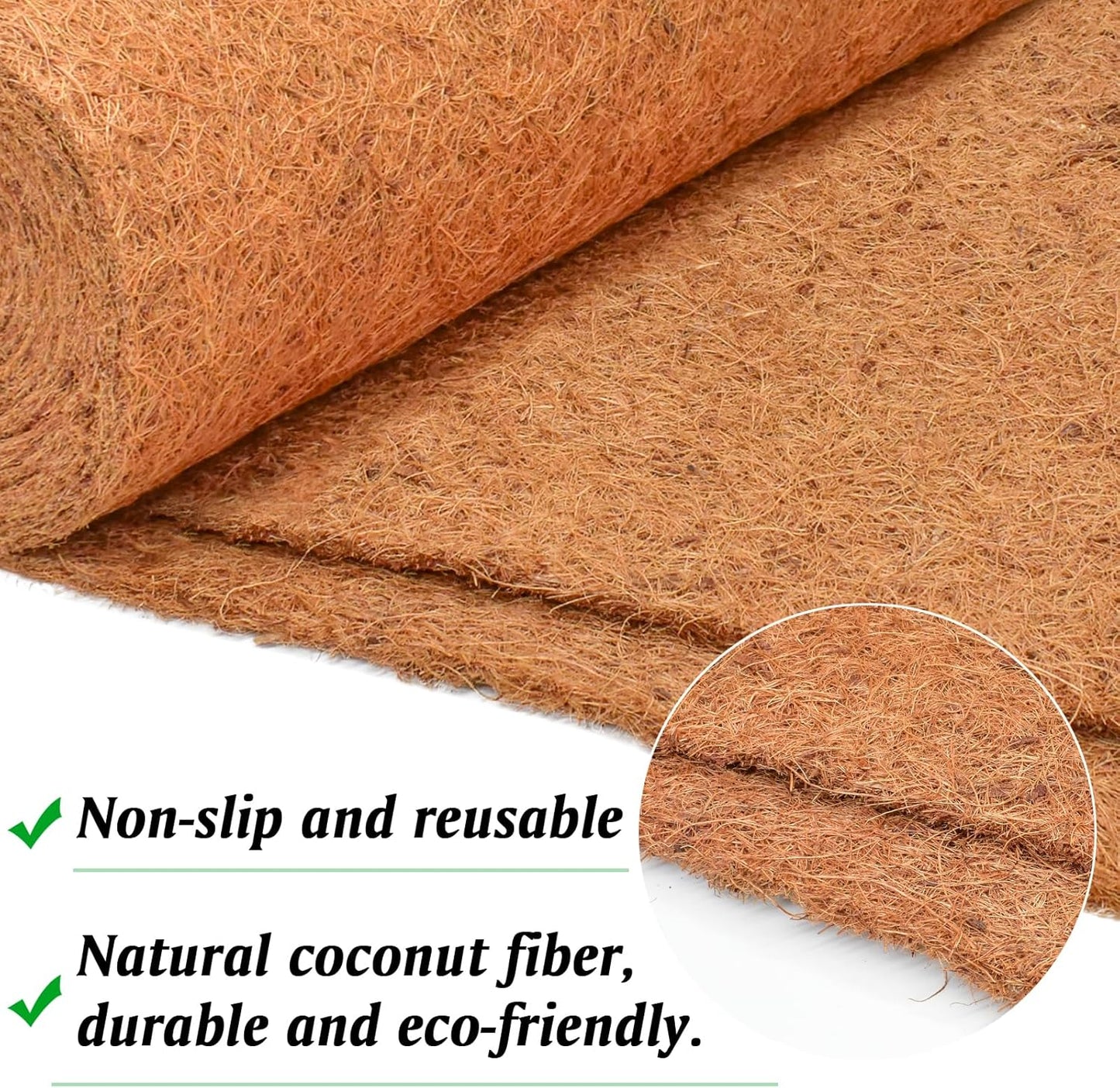 Thickend No Slip Ice and Snow Carpet-16 x 118 inch Natural Coconut Fiber Mat Walking Safety, Winter Walkway Carpet Runner for Front Door Hallway Stairs, Outdoor Patio Porch Garden