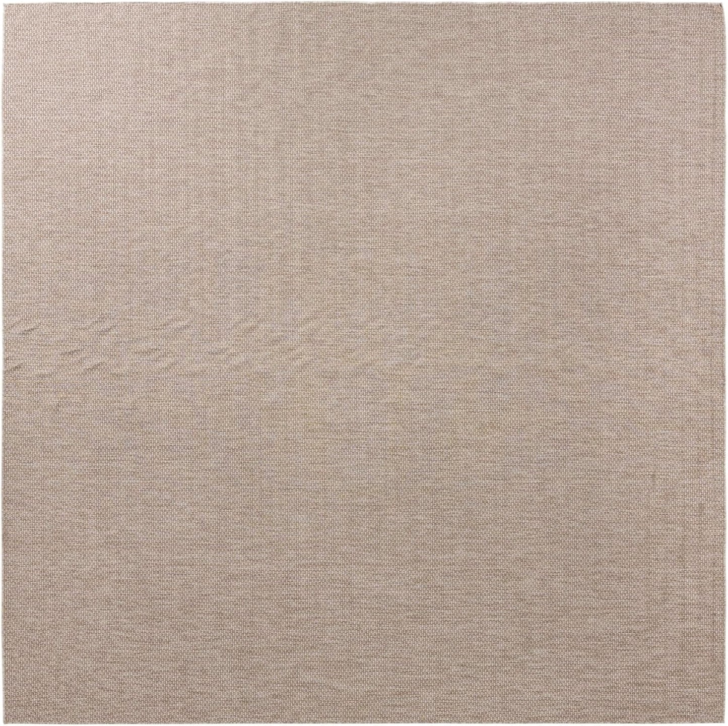Unique Loom Collection Casual Transitional Solid Heathered Indoor/Outdoor Flatweave Area Rug (13' Square, Beige/Ivory)